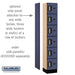 Salsbury 12" Wide Six Tier Box Style Designer Wood Locker - 1 Wide - 6 Feet High - 15 Inches Deep - Blue - Silver Electronic Locks - Sweatfully