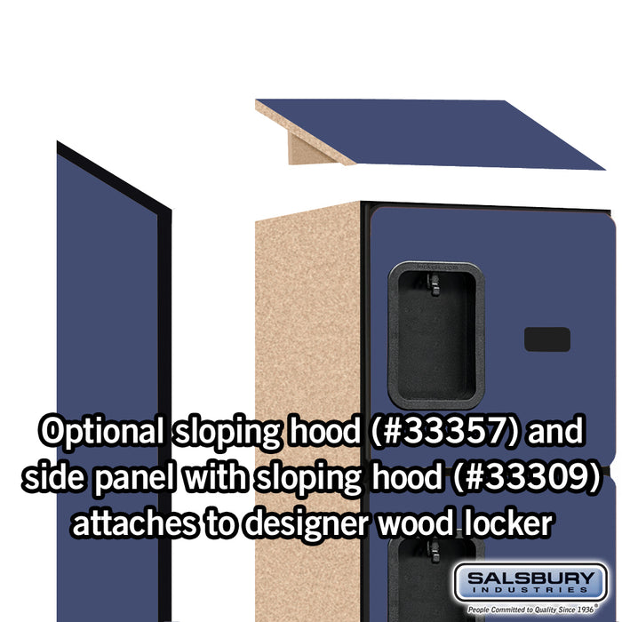 Salsbury 12" Wide Six Tier Box Style Designer Wood Locker - 1 Wide - 6 Feet High - 15 Inches Deep - Blue - Hasps - Sweatfully