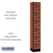 Salsbury 12" Wide Six Tier Box Style Designer Wood Locker - 1 Wide - 6 Feet High - 15 Inches Deep - Cherry - Silver Electronic Locks - Sweatfully