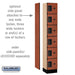 Salsbury 12" Wide Six Tier Box Style Designer Wood Locker - 1 Wide - 6 Feet High - 15 Inches Deep - Cherry - Hasps - Sweatfully