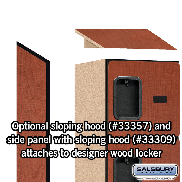 Salsbury 12" Wide Six Tier Box Style Designer Wood Locker - 1 Wide - 6 Feet High - 15 Inches Deep - Cherry - Hasps - Sweatfully