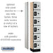 Salsbury 12" Wide Six Tier Box Style Designer Wood Locker - 1 Wide - 6 Feet High - 15 Inches Deep - Gray - Silver Resettable Combination Locks - Sweatfully