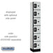 Salsbury 12" Wide Six Tier Box Style Designer Wood Locker - 1 Wide - 6 Feet High - 15 Inches Deep - Gray - Silver Resettable Combination Locks - Sweatfully