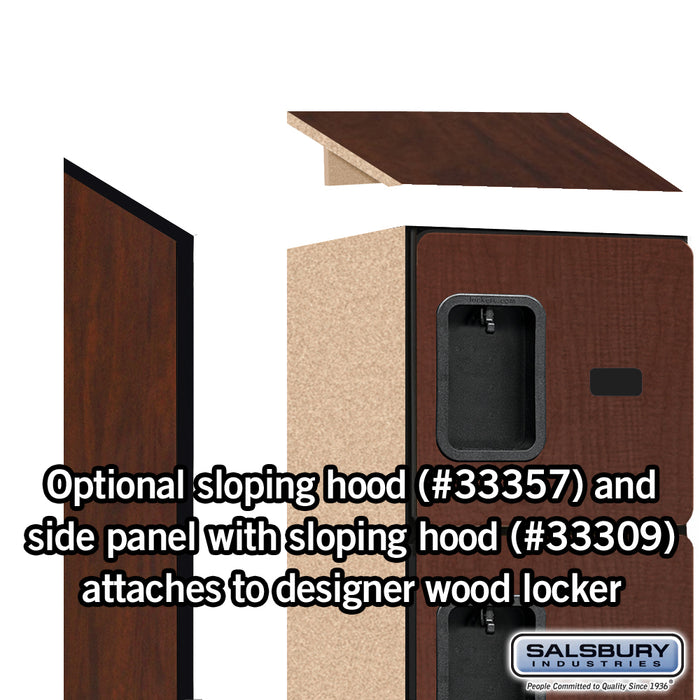 Salsbury 12" Wide Six Tier Box Style Designer Wood Locker - 1 Wide - 6 Feet High - 15 Inches Deep - Mahogany - Hasps - Sweatfully