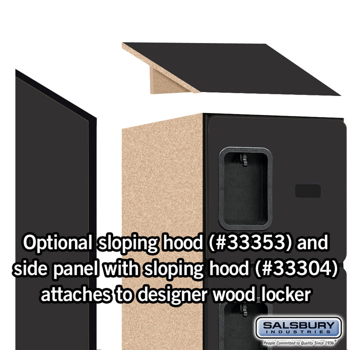 Salsbury 12" Wide Six Tier Box Style Designer Wood Locker - 1 Wide - 6 Feet High - 18 Inches Deep - Black - Hasps - Sweatfully