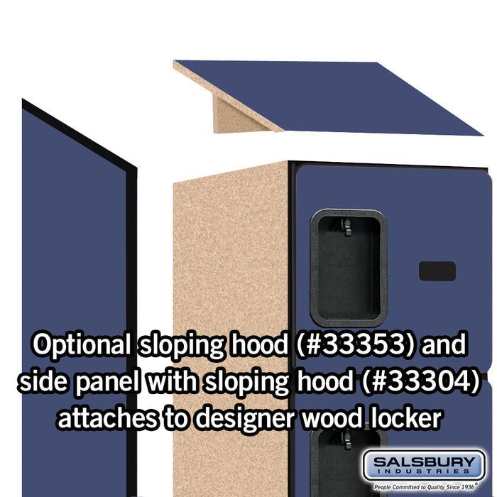 Salsbury 12" Wide Six Tier Box Style Designer Wood Locker - 1 Wide - 6 Feet High - 18 Inches Deep - Blue - Hasps - Sweatfully