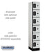 Salsbury 12" Wide Six Tier Box Style Designer Wood Locker - 1 Wide - 6 Feet High - 18 Inches Deep - Gray - Black Electronic Locks - Sweatfully