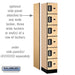 Salsbury 12" Wide Six Tier Box Style Designer Wood Locker - 1 Wide - 6 Feet High - 18 Inches Deep - Maple - Silver Electronic Locks - Sweatfully
