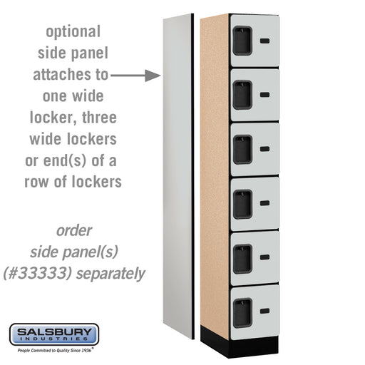 Salsbury 12" Wide Six Tier Box Style Designer Wood Locker - 1 Wide - 6 Feet High - 18 Inches Deep - Gray - Hasps - Sweatfully