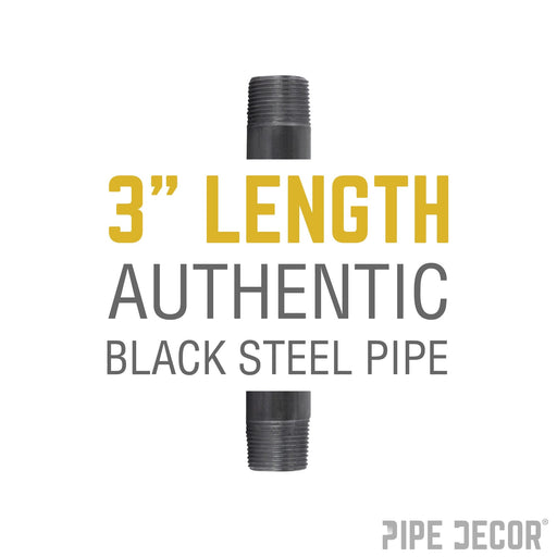1 in. x 3 in. Black Pipe - Sweatfully