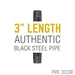 1 in. x 3 in. Black Pipe - Sweatfully