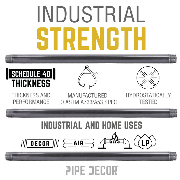 1 1/2 in. x 12 in. Black Pipe - Sweatfully