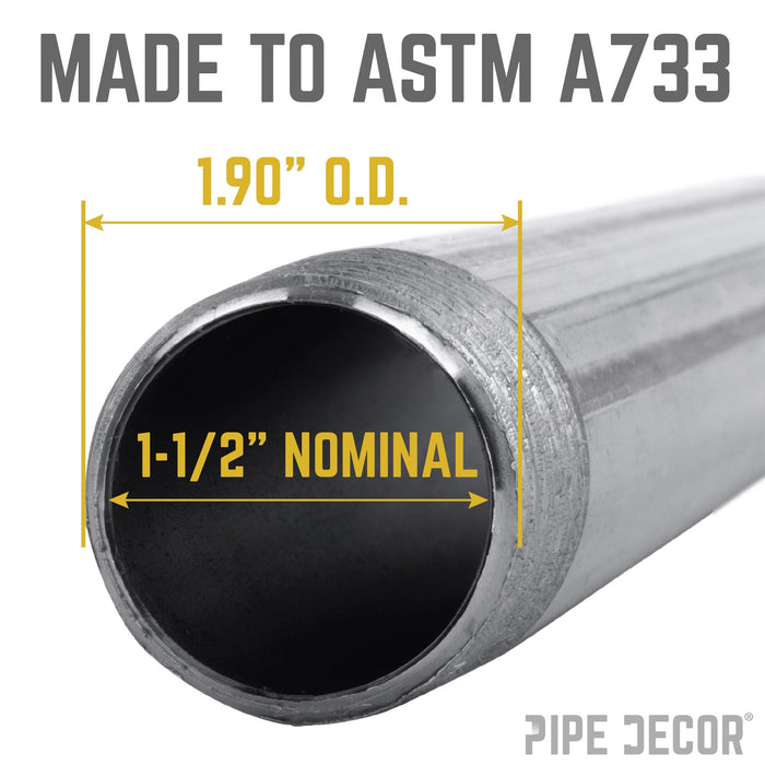 1 1/2 in. x 5 1/2 in. Black Pipe - Sweatfully