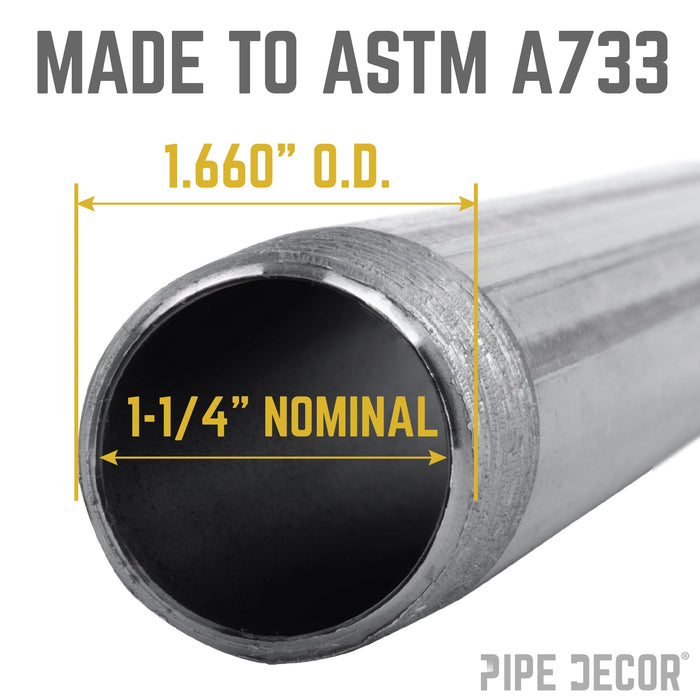 1 1/4 in. x 8 in. Black Pipe - Sweatfully