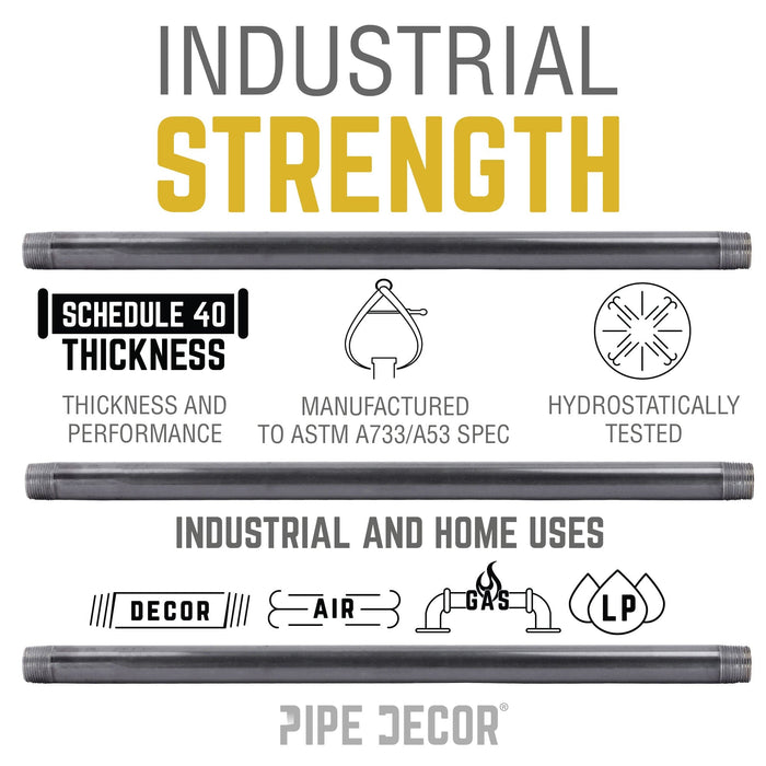 2 in. x 10 in. Black Pipe - Sweatfully