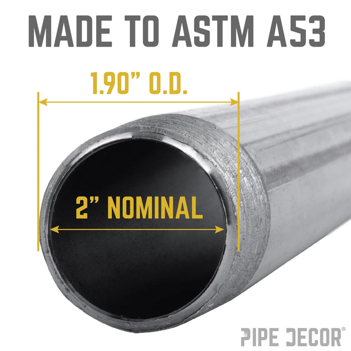 2 in. x 24 in. Black Pipe - Sweatfully
