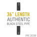 2 in. x 36 in. Black Pipe - Sweatfully