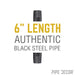 2 in. x 6 in. Black Pipe - Sweatfully