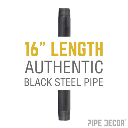 3/4 in. x 16 in. Black Pipe - Sweatfully