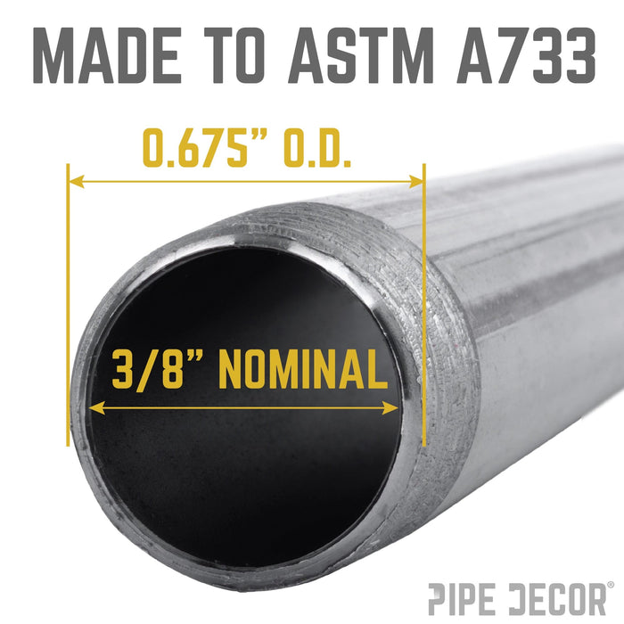 3/8 in. x 3 in. Black Pipe - Sweatfully
