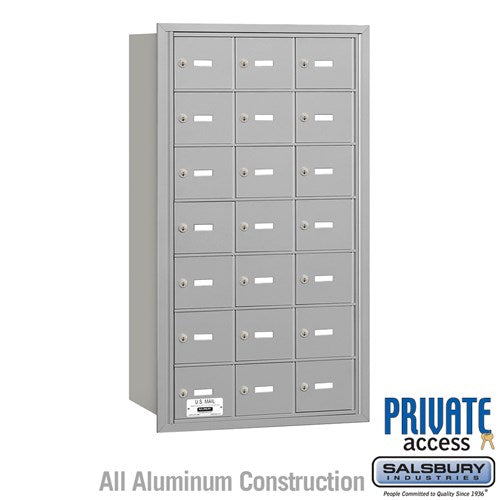 Salsbury 4B+ Horizontal Mailbox - 21 A Doors - Aluminum - Rear Loading - Private Access - Sweatfully
