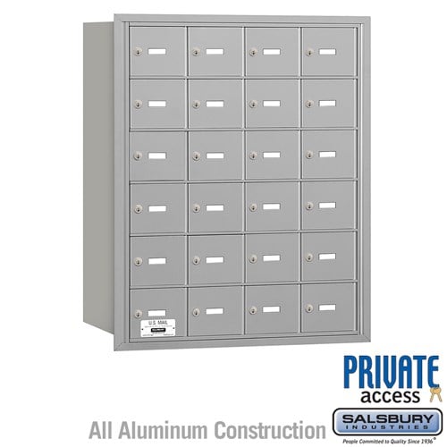 Salsbury 4B+ Horizontal Mailbox - 24 A Doors - Aluminum - Rear Loading - Private Access - Sweatfully