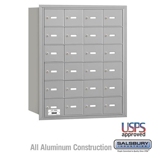 Salsbury 4B+ Horizontal Mailbox - 24 A Doors - Aluminum - Rear Loading - USPS Access - Sweatfully