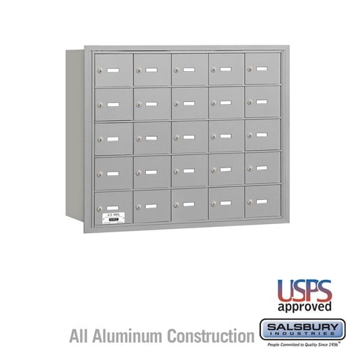Salsbury 4B+ Horizontal Mailbox - 25 A Doors - Aluminum - Rear Loading - USPS Access - Sweatfully