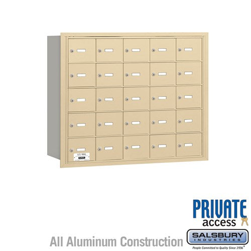Salsbury 4B+ Horizontal Mailbox - 25 A Doors - Sandstone - Rear Loading - Private Access - Sweatfully