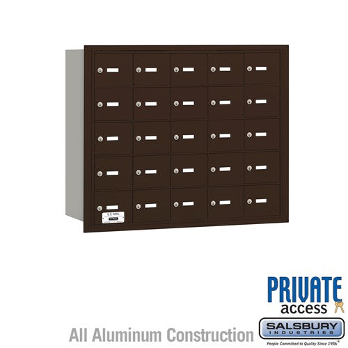 Salsbury 4B+ Horizontal Mailbox - 25 A Doors - Bronze - Rear Loading - Private Access - Sweatfully