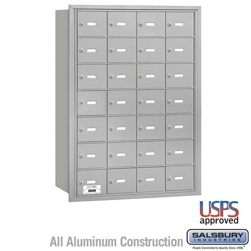 Salsbury 4B+ Horizontal Mailbox - 28 A Doors - Aluminum - Rear Loading - USPS Access - Sweatfully