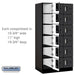 Salsbury 12" Wide Six Tier Box Style Designer Wood Locker - 3 Wide - 6 Feet High - 21 Inches Deep - Black - Silver Electronic Locks - Sweatfully
