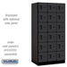 Salsbury 12" Wide Six Tier Box Style Designer Wood Locker - 3 Wide - 6 Feet High - 21 Inches Deep - Black - Hasps - Sweatfully