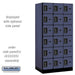 Salsbury 12" Wide Six Tier Box Style Designer Wood Locker - 3 Wide - 6 Feet High - 21 Inches Deep - Blue - Black Electronic Locks - Sweatfully