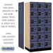 Salsbury 12" Wide Six Tier Box Style Designer Wood Locker - 3 Wide - 6 Feet High - 21 Inches Deep - Blue - Black Resettable Combination Locks - Sweatfully