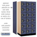 Salsbury 12" Wide Six Tier Box Style Designer Wood Locker - 3 Wide - 6 Feet High - 21 Inches Deep - Blue - Silver Electronic Locks - Sweatfully