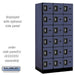Salsbury 12" Wide Six Tier Box Style Designer Wood Locker - 3 Wide - 6 Feet High - 21 Inches Deep - Blue - Silver Resettable Combination Locks - Sweatfully
