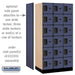 Salsbury 12" Wide Six Tier Box Style Designer Wood Locker - 3 Wide - 6 Feet High - 21 Inches Deep - Blue - Hasps - Sweatfully