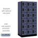 Salsbury 12" Wide Six Tier Box Style Designer Wood Locker - 3 Wide - 6 Feet High - 21 Inches Deep - Blue - Hasps - Sweatfully