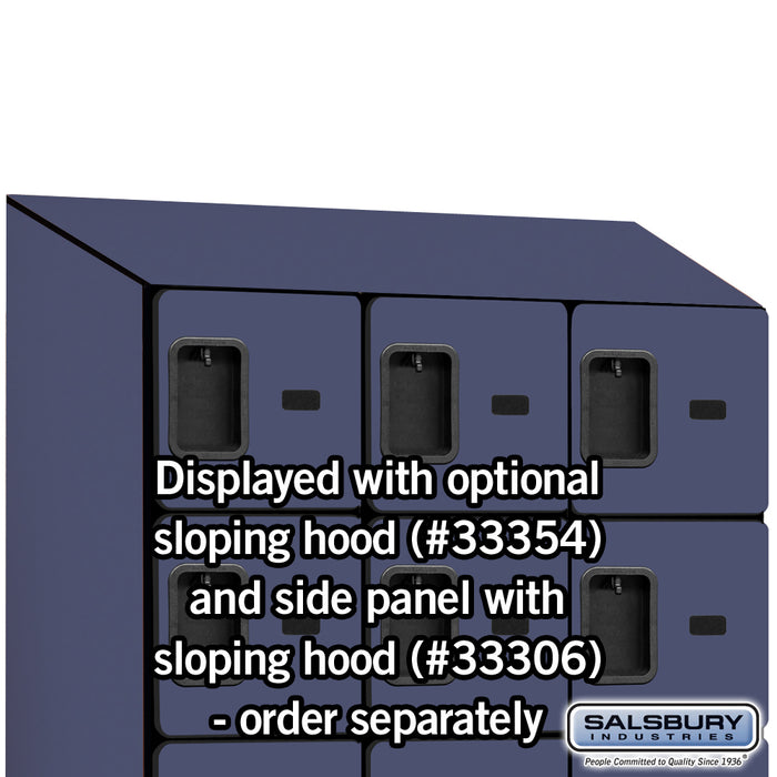 Salsbury 12" Wide Six Tier Box Style Designer Wood Locker - 3 Wide - 6 Feet High - 21 Inches Deep - Blue - Hasps - Sweatfully