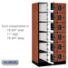 Salsbury 12" Wide Six Tier Box Style Designer Wood Locker - 3 Wide - 6 Feet High - 21 Inches Deep - Cherry - Black Electronic Locks - Sweatfully