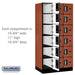 Salsbury 12" Wide Six Tier Box Style Designer Wood Locker - 3 Wide - 6 Feet High - 21 Inches Deep - Cherry - Silver Electronic Locks - Sweatfully