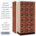 Salsbury 12" Wide Six Tier Box Style Designer Wood Locker - 3 Wide - 6 Feet High - 21 Inches Deep - Cherry - Silver Resettable Combination Locks - Sweatfully