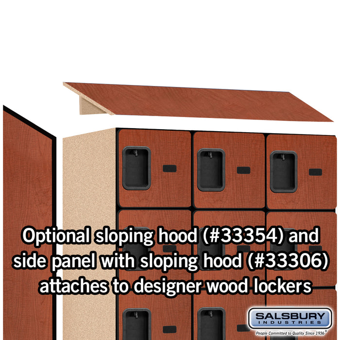 Salsbury 12" Wide Six Tier Box Style Designer Wood Locker - 3 Wide - 6 Feet High - 21 Inches Deep - Cherry - Hasps - Sweatfully