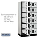 Salsbury 12" Wide Six Tier Box Style Designer Wood Locker - 3 Wide - 6 Feet High - 21 Inches Deep - Gray - Black Electronic Locks - Sweatfully