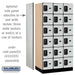 Salsbury 12" Wide Six Tier Box Style Designer Wood Locker - 3 Wide - 6 Feet High - 21 Inches Deep - Gray - Black Resettable Combination Locks - Sweatfully