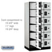 Salsbury 12" Wide Six Tier Box Style Designer Wood Locker - 3 Wide - 6 Feet High - 21 Inches Deep - Gray - Black Resettable Combination Locks - Sweatfully