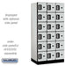 Salsbury 12" Wide Six Tier Box Style Designer Wood Locker - 3 Wide - 6 Feet High - 21 Inches Deep - Gray - Silver Electronic Locks - Sweatfully