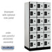 Salsbury 12" Wide Six Tier Box Style Designer Wood Locker - 3 Wide - 6 Feet High - 21 Inches Deep - Gray - Hasps - Sweatfully