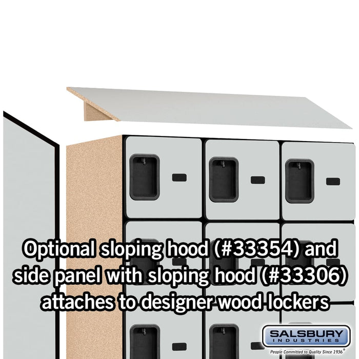 Salsbury 12" Wide Six Tier Box Style Designer Wood Locker - 3 Wide - 6 Feet High - 21 Inches Deep - Gray - Hasps - Sweatfully